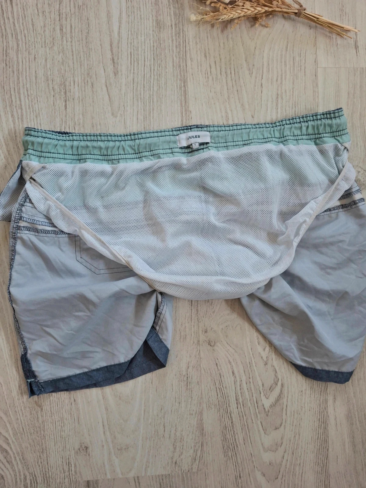 Short de baño para hombre azul/blanco/turquesa Jules – Talla L – photo 10
